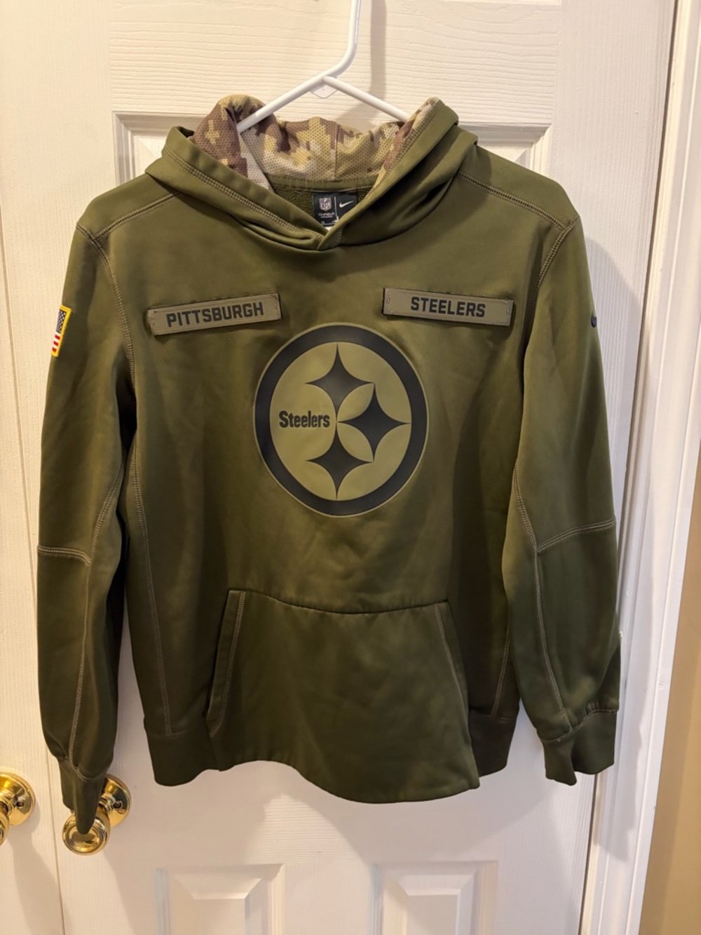 Nike Pittsburgh Steelers Olive Green Logo Hoodie
